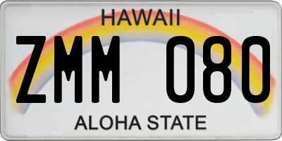 HI license plate ZMM080