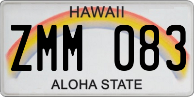 HI license plate ZMM083