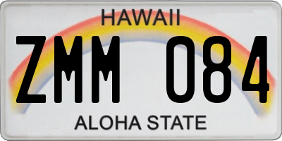 HI license plate ZMM084
