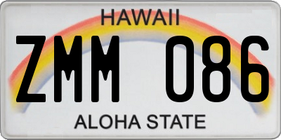 HI license plate ZMM086