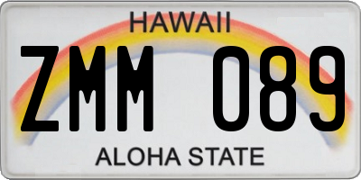 HI license plate ZMM089