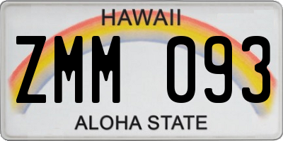 HI license plate ZMM093