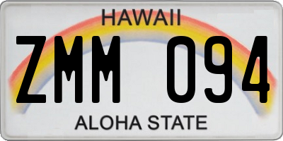 HI license plate ZMM094