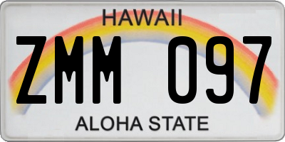 HI license plate ZMM097