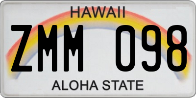 HI license plate ZMM098