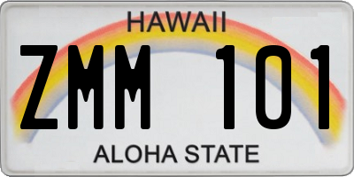 HI license plate ZMM101