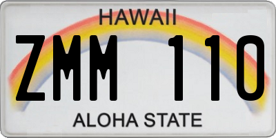HI license plate ZMM110