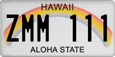 HI license plate ZMM111