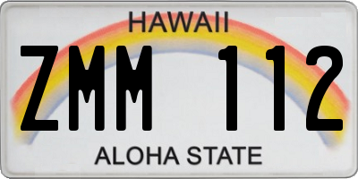 HI license plate ZMM112