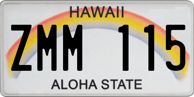 HI license plate ZMM115