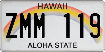 HI license plate ZMM119