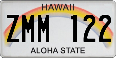 HI license plate ZMM122