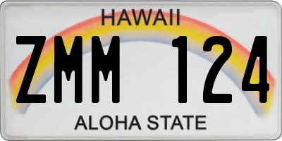 HI license plate ZMM124