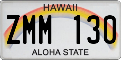 HI license plate ZMM130