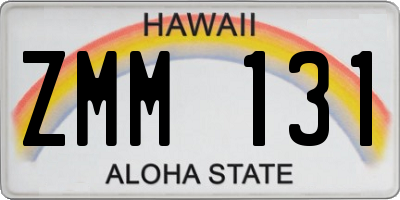 HI license plate ZMM131