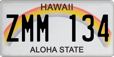 HI license plate ZMM134