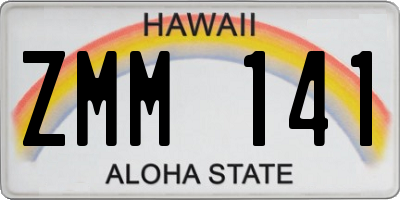 HI license plate ZMM141