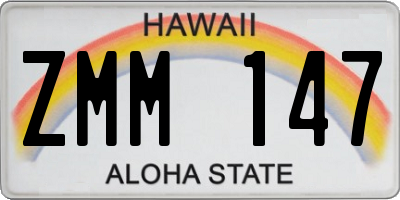 HI license plate ZMM147