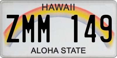 HI license plate ZMM149