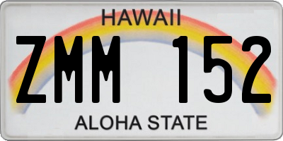 HI license plate ZMM152