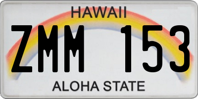 HI license plate ZMM153