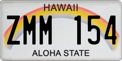 HI license plate ZMM154