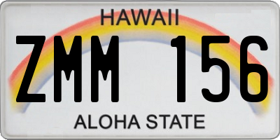 HI license plate ZMM156