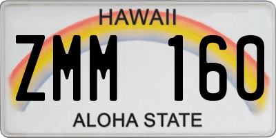 HI license plate ZMM160
