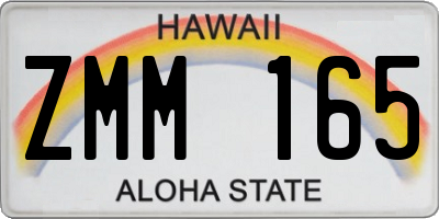 HI license plate ZMM165
