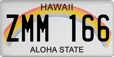 HI license plate ZMM166