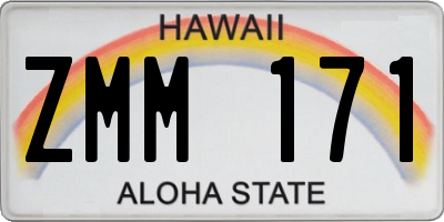 HI license plate ZMM171