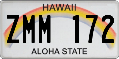 HI license plate ZMM172