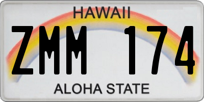 HI license plate ZMM174