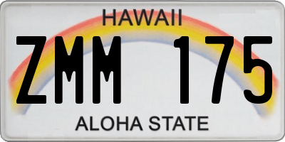 HI license plate ZMM175