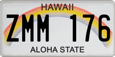 HI license plate ZMM176