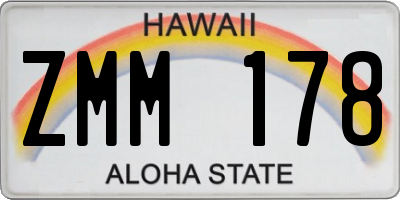HI license plate ZMM178