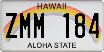 HI license plate ZMM184
