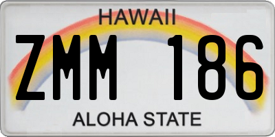 HI license plate ZMM186