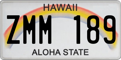 HI license plate ZMM189