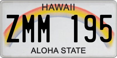 HI license plate ZMM195