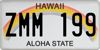 HI license plate ZMM199