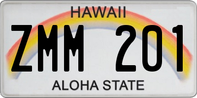 HI license plate ZMM201