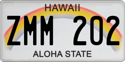HI license plate ZMM202