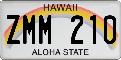 HI license plate ZMM210