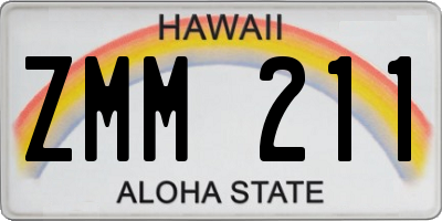HI license plate ZMM211