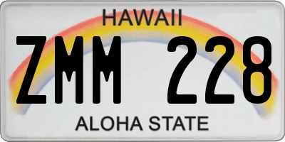 HI license plate ZMM228