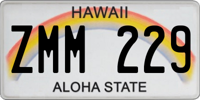 HI license plate ZMM229