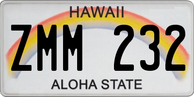 HI license plate ZMM232