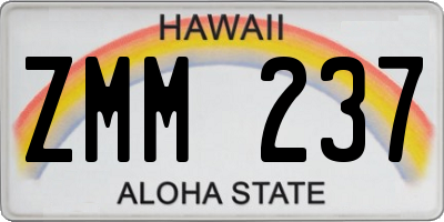 HI license plate ZMM237