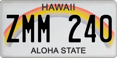 HI license plate ZMM240